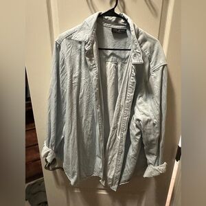 Lane Bryant Light Blue Casual Button Down Shirt